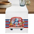 thumbnail image 1 of Thin Blue Red Striped Table Runner 72 Inches, Patriotic Gnomes 4th of July Truck Bed Runner Dresser Scarves Tabletop for Indoor Outdoor Parties/Ceremony/Banquet, 16" x 72", 1 of 9