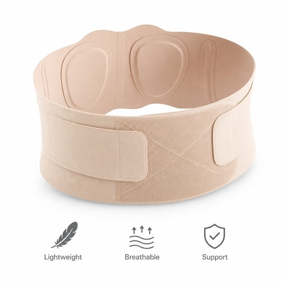 Thin Breathable Back Support Belt, Invisible Lumbar Posture Corrector with Support Bars for Lower Back Pain Relief, L