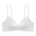 thumbnail image 1 of Thin Breathable Back Suspender Inner Build Fixed Cup No Underwire Lace Bra Gather Wrap Chest, White, 1 of 3