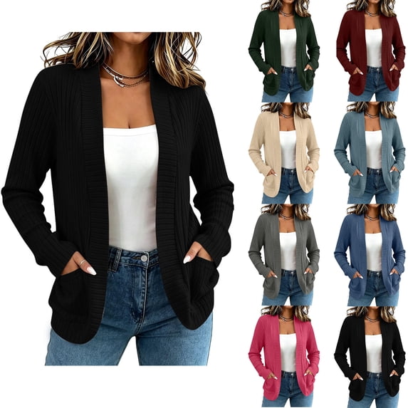 Thin Cardigan Zaewscy Women's Fashion Casual Ladies Short Sleeve Hooded Casual Outwear Jackets Black XL