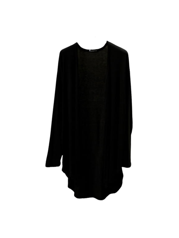 Thin Cardigans for Women Lightweight, Yigetop Large Size Cardigan Summer Long Sleeve Spring Loose Air Conditioning Top Long Sheer Cardigan Black L