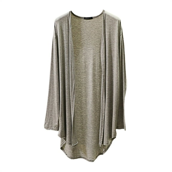 Thin Cardigans for Women Lightweight, Yigetop Large Size Cardigan Summer Long Sleeve Spring Loose Air Conditioning Top Long Sheer Cardigan Grey XL