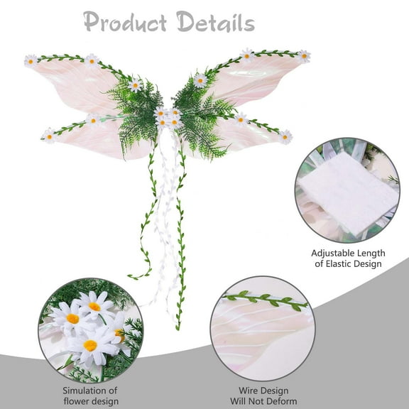 Thin Cicada Wing Set Adjustable Costume Accessory for Halloween Dress Up Party Performance