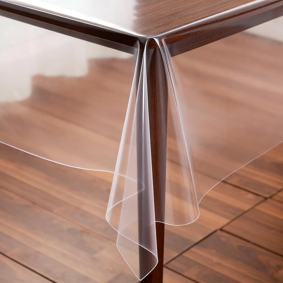 Thin Clear Plastic Tablecloth Protector 54x85 Inch Rectangle Stain Resistant Table Cover for Dining Tables Parties Picnics