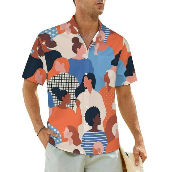 Cartoon Character Summer Shirt For Mens Beach Anime Style Casual Shirts Short Sleeve Funn
