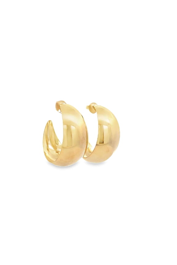 Thin Concave Crescent Moon Wide Hoops (K30)