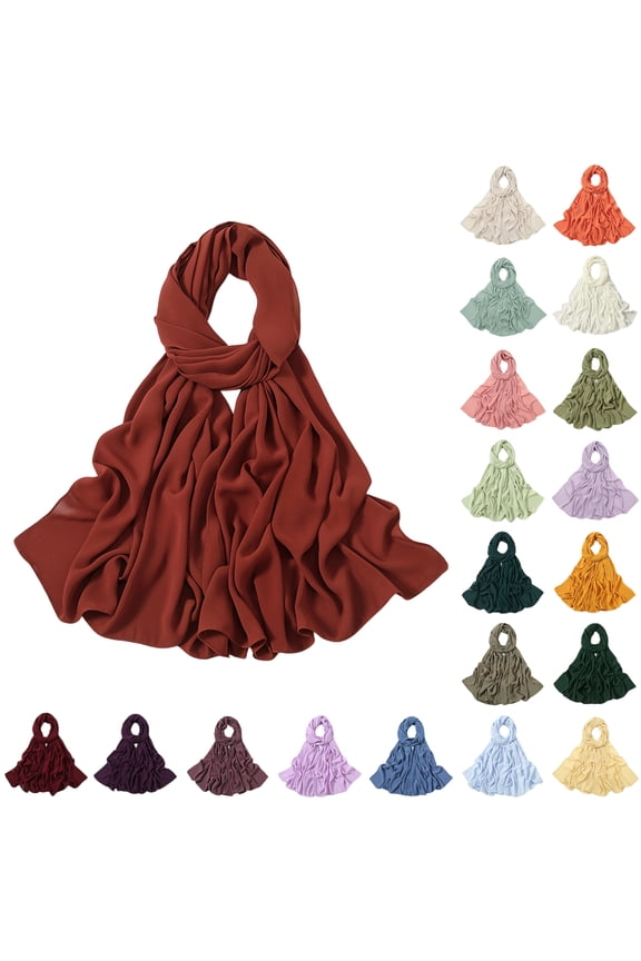 Thin Cotton Scarf For Spring And Summer, Pure Color Edged Sunscreen Shawl with Natural Crinkle Texture and Solid Color Design Featuring Soft Drape and Clean Edge Green