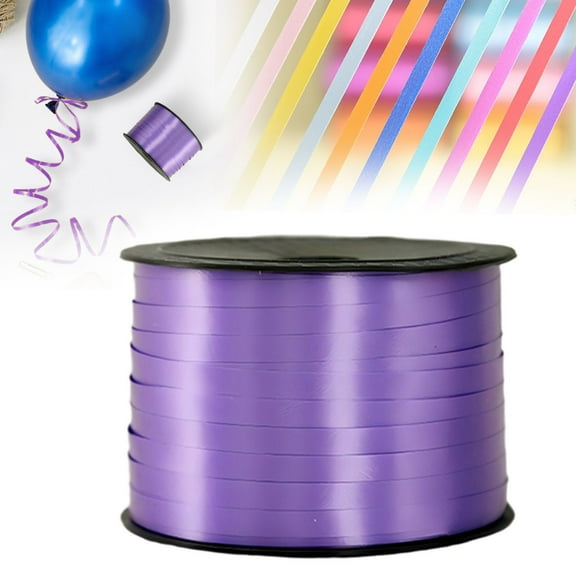 Thin Craft Ribbon Verdsylv 0.5Cm X 100-Yard Elegant Ribbon - Ultra-Thin Wedding & Craft Decoration Material, Versatile Wrapping for Balloons & Gift Presentations, Balloon Tying Ribbon, Dark Purple