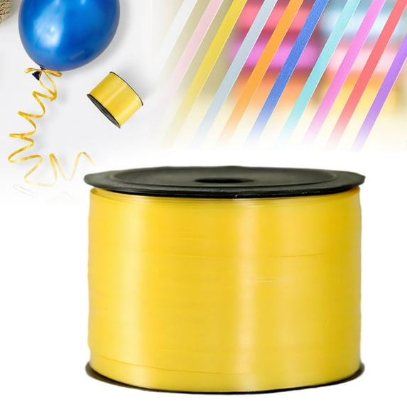 Thin Craft Ribbon Verdsylv 0.5Cm X 100-Yard Elegant Ribbon - Ultra-Thin Wedding & Craft Decoration Material, Versatile Wrapping for Balloons & Gift Presentations, Balloon Tying Ribbon, Yellow