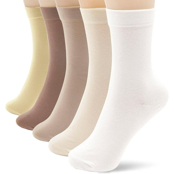 Thin Crew Socks for Women - Dress Socks - Soft Cotton Socks - Crew Socks for Business Trouser Casual 3-6 Pairs