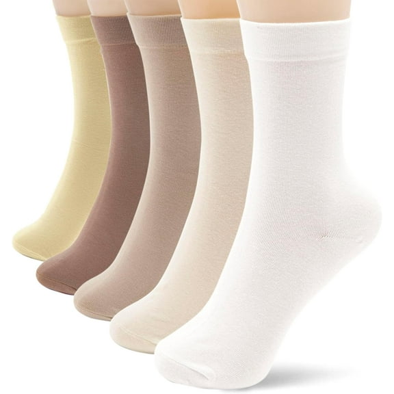 Thin Crew Socks for Women - Dress Socks - Soft Cotton Socks - Crew Socks for Business Trouser Casual 3-6 Pairs