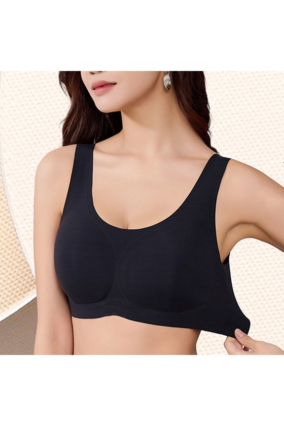 Thin Cup Lightweight Breathable Adjustable Underwear Large Chest Gathered Bra Comfortable Steel Ring Top Support Plus Size Bra