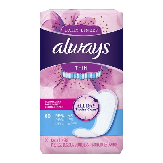 Thin Daily Liners, Regular 60 Each - (Pack of 6)