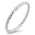 thumbnail image 1 of Thin Diamond-Cut Stackable Wedding Ring .925 Sterling Silver Band Jewelry Female Male Unisex Size 9, 1 of 4