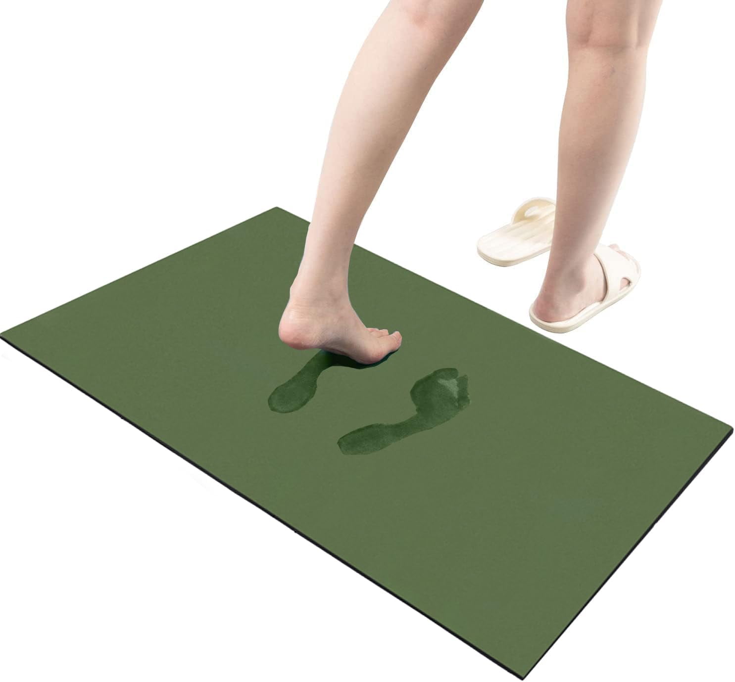 Thin Diatomaceous Earth Bath Mat,Non Slip Quick Dry Mats for Bathroom,Super Absorbency Bathtub ...