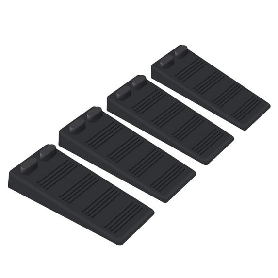 Thin Door Stop Small Door Stoppers for Bottom of Door Rubber Wedges, 4 Piece Black