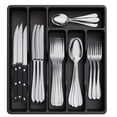 thumbnail image 1 of Thin Drawer Organizer Box, Multi-Slot Partitioned Cutlery Tray Divider, Large Capacity Kitchen Utensil Storage Box with Spoon Fork Knife Holder, Plastic Silverware Drawer Storage Tray, 1 of 6