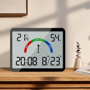 Thin Electronic Clock,Digital Clock,Wall Mounted LCD,Small Alarm Clock,Multifunctional Temperature,6.3-inch LED Display,5 Modes,Brightness Adjustment,Night Mode,USB/Battery Powered,Voice Control