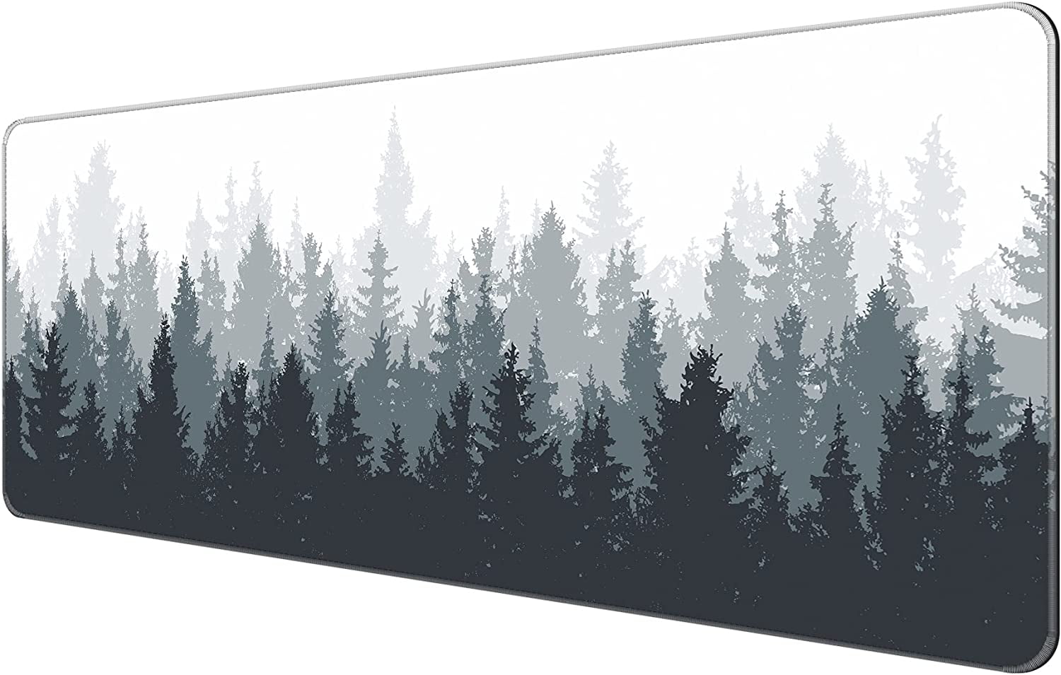 Thin Extended Gaming Mouse Pad （31.5*11.8*0.08 inch） with Stitched Edges Large Mousepad Long XXL Keyboard and Mouse pad Desk Mat for Gaming Office & Home 31.5x11.8x0.08 inch - Forest Tree