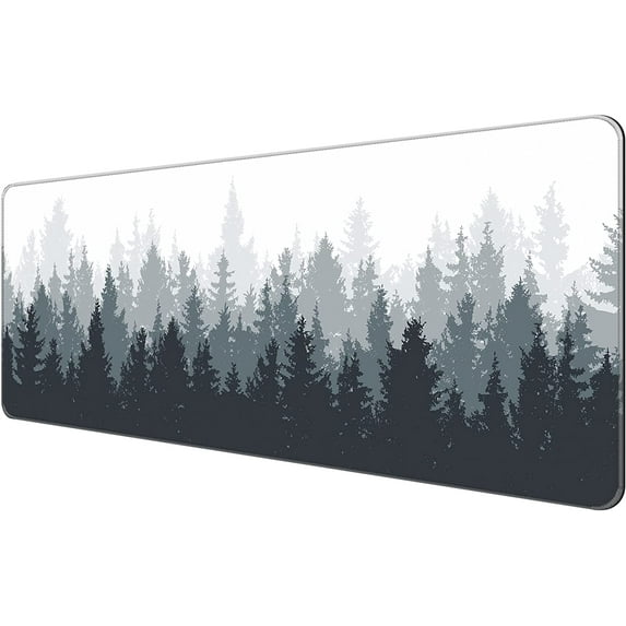 Thin Extended Gaming Mouse Pad (31.5*11.8*0.08 inch) with Stitched Edges Large Mousepad Long XXL Keyboard and Mouse pad Desk Mat for Gaming Office & Home 31.5x11.8x0.08 inch - Forest Tree