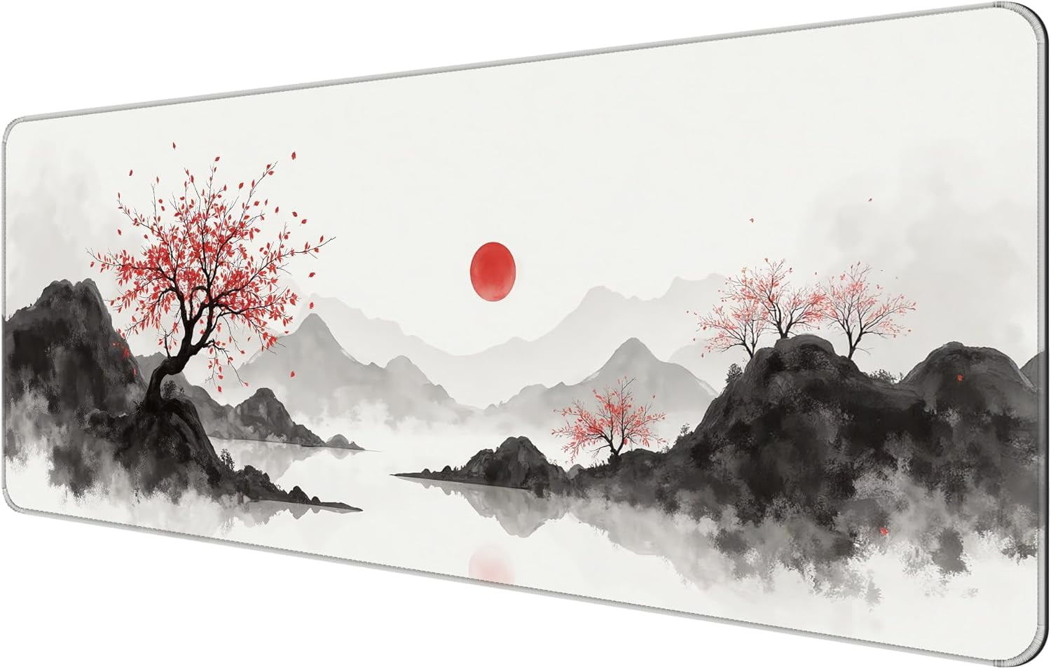 Thin Extended Gaming Mouse Pad （31.5 * 11.8 * 0.08 inch） with Stitched Edges Large Mousepad Long XXL Keyboard and Mouse pad Desk Mat for Gaming Office & Home - Artistic Painting