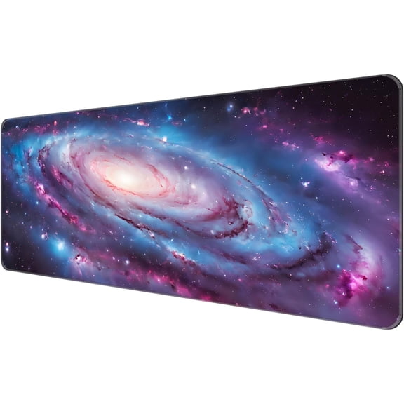 Thin Extended Gaming Mouse Pad （31.5 * 11.8 * 0.08 inch） with Stitched Edges Large Mousepad Long XXL Keyboard and Mouse pad Desk Mat for Gaming Office & Home - Spiral Galaxy