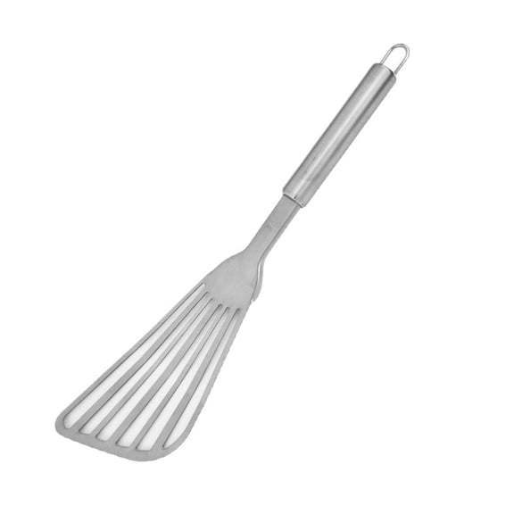 Thin Flexible & Sturdy Fish Spatula Stainless Steel for Kitchen Cooking Use Fish Spatula Egg Flipper BBQ Flipper Stainless Steel,Thin Slotted Metal Turner - Silver 2 Pack
