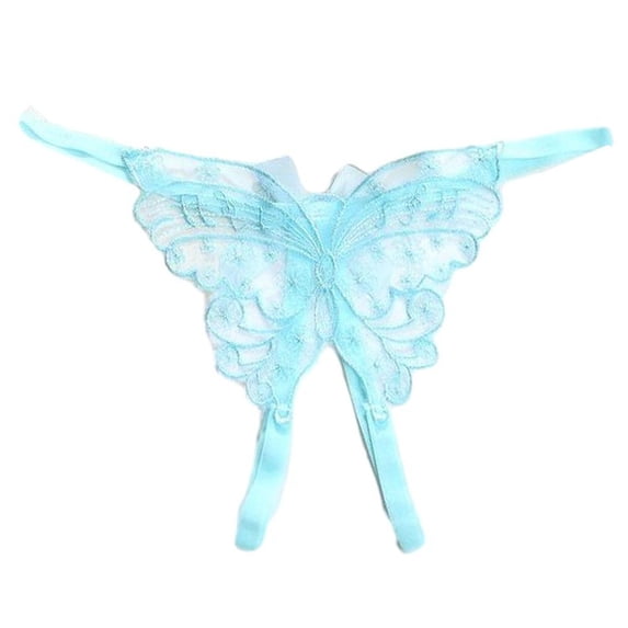 Thin G-String Open Crotch Transparent Thongs T Embroidered Underwear Women