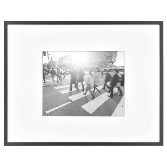 Thin Gallery Matted Photo Frame Black