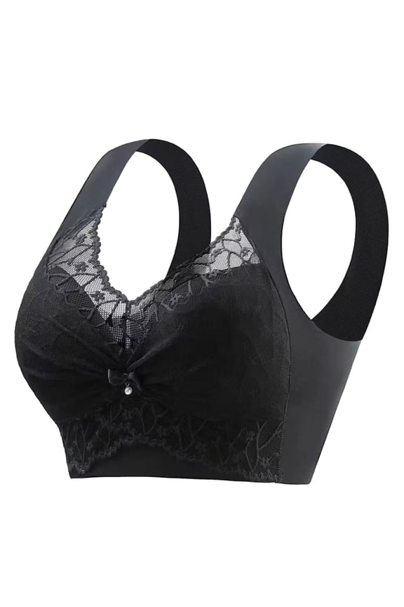 Thin Gathering Lace Women's Bra Fixed Cup, Non-Steel Rim, Adjustable, Breathable, Multiple Sizes