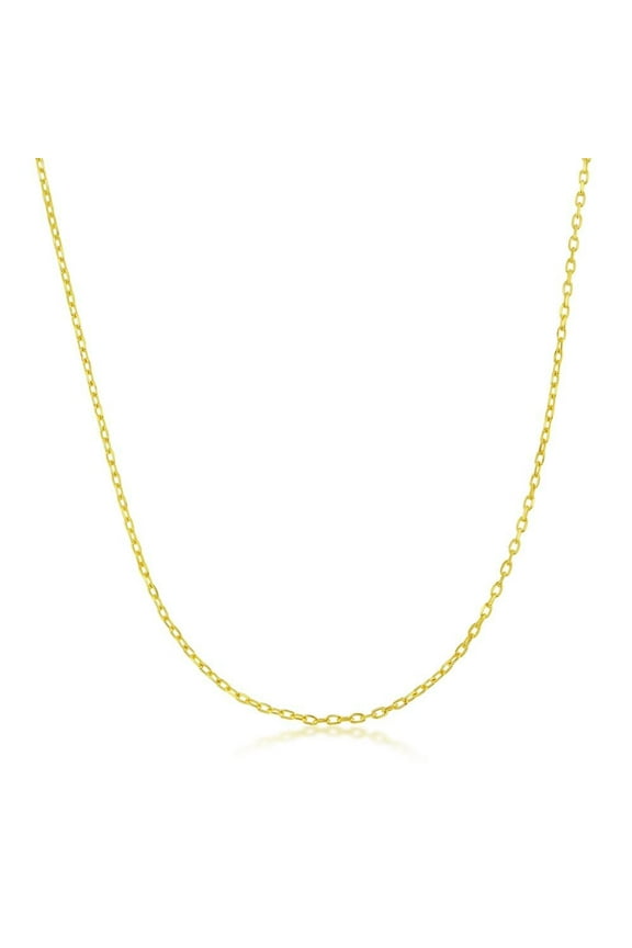 Thin Gold Chain - Cable Chain Necklace 1mm 14k Yellow Gold