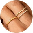 thumbnail image 1 of Thin Gold Rings for Women: 3PCS Stackable 14K Gold Plated Dainty Rings Set Non Tarnish Thumb Wedding Bands CZ Rings for Women Trendy Statement Gold Jewelry Size 6 7 8 9 10, 1 of 6
