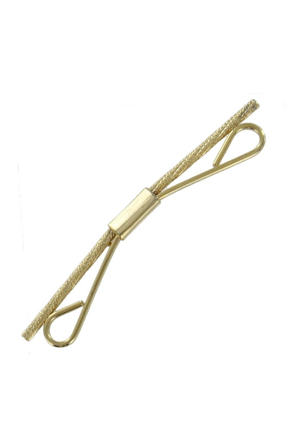 Thin Gold Tone Textured Twist 2 3/8 Large Mens Collar Clip Bar