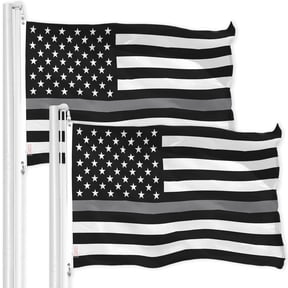 Thin Gray Line American Flag 3x5FT 2-Pack Printed 150D Polyester By G128
