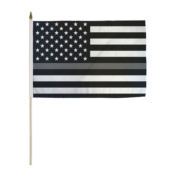 Thin Gray Line USA 12x18in Stick Flag