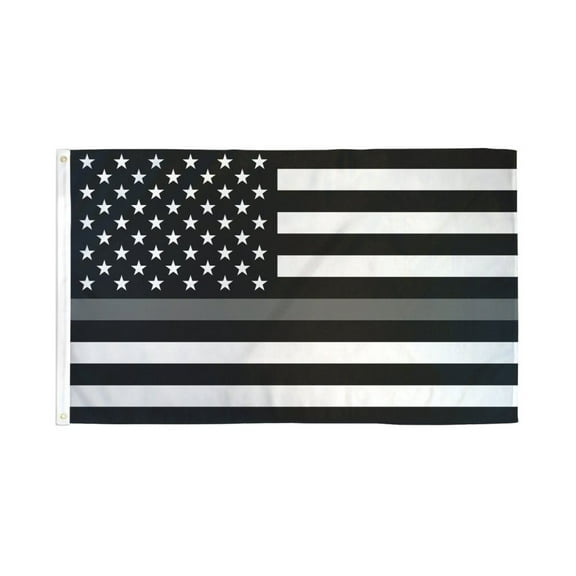 Thin Gray Line USA Flag 2x3ft Poly