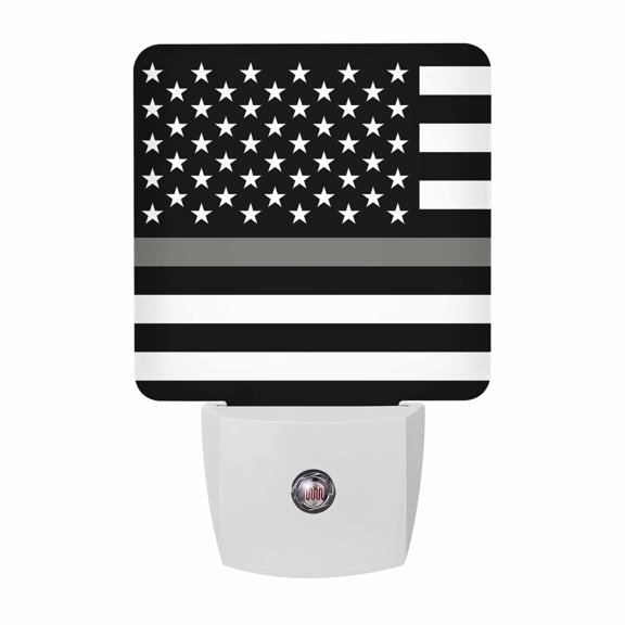 Thin Gray Night Lights, Line Law Enforcement Correctional Corrections Guards Officers Smart Auto Dusk to Dawn Sensor Nightlights Plug-in Nightlight for Bedroom Bathroom Living Room Kitchen Hallway