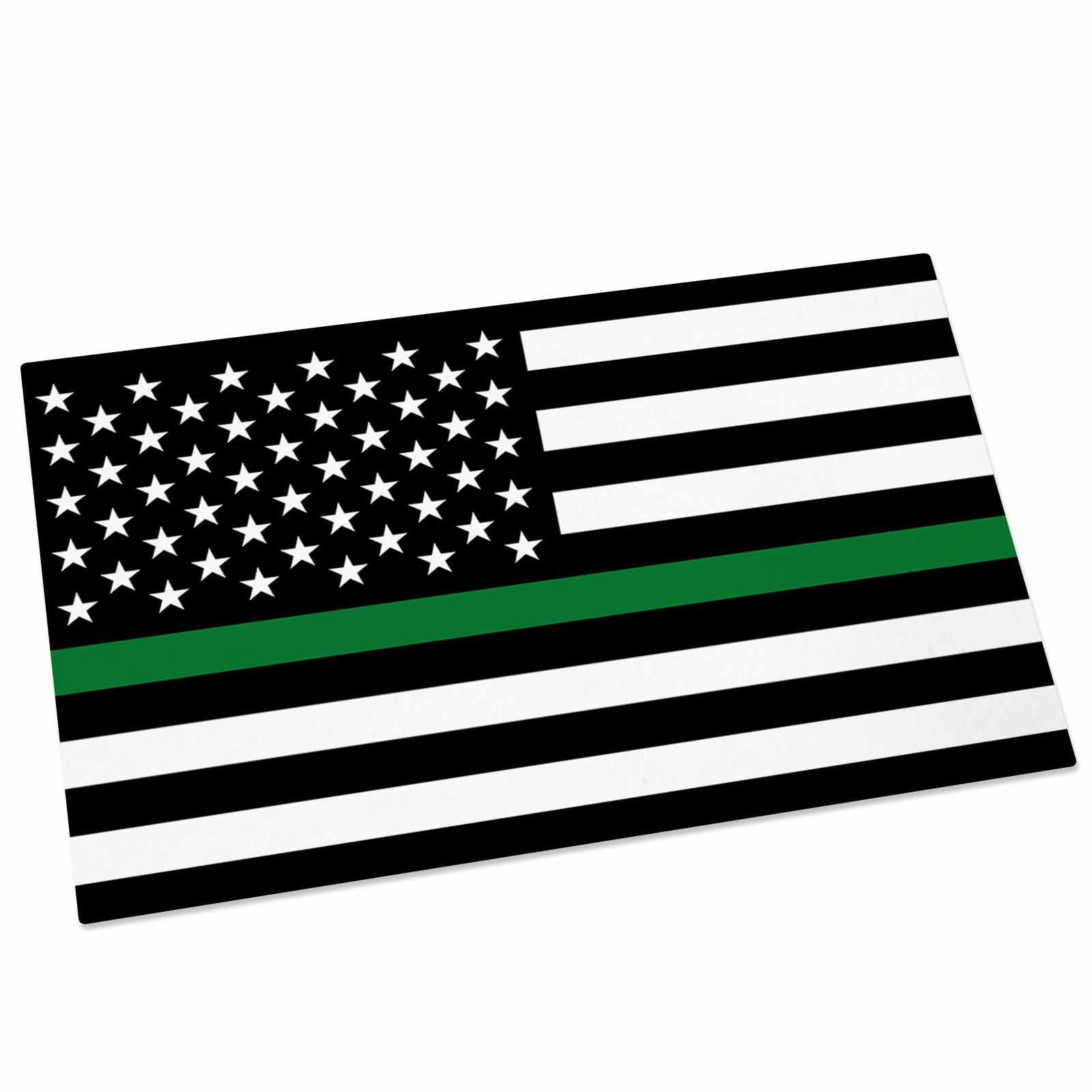 Thin Green Door Mat 16x24 Inch Line Flag Border Patrol, Park Ranger and ...