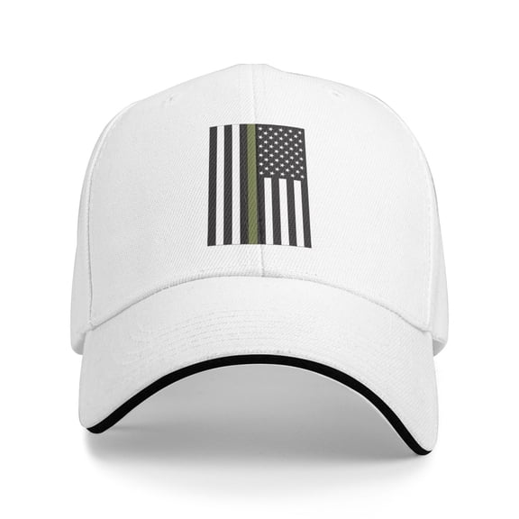 Thin Green Line American Flag Men Women Sandwich Cap Classic Baseball Capunisex Adjustable Casquette Dad Hat