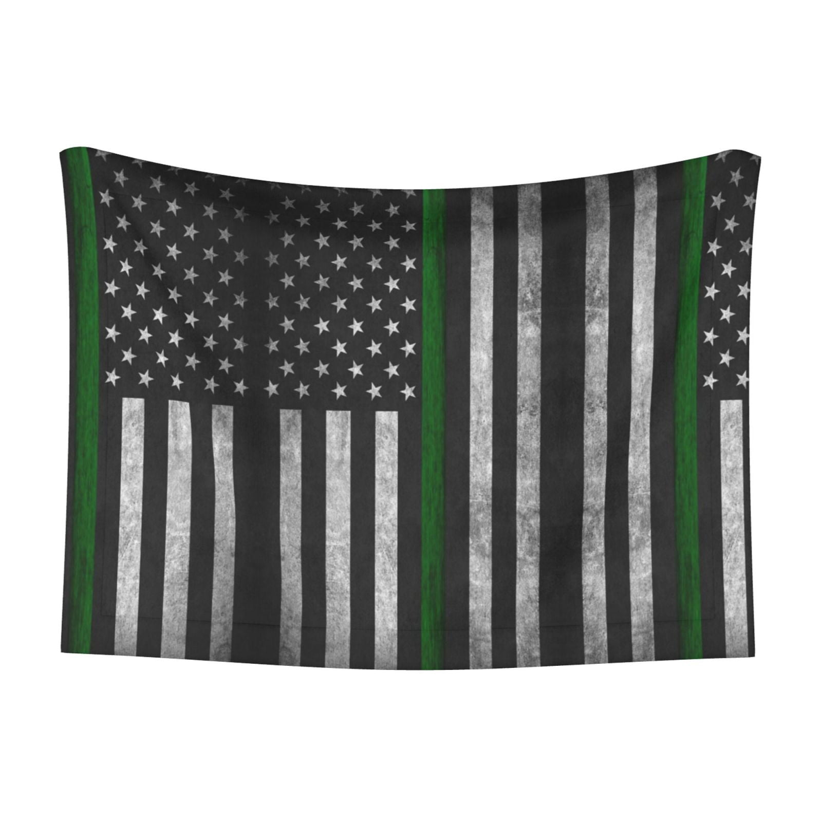 Thin Green Line Flag Dog Blanket Soft Warm Flannel Cat Blanket Great Pet Throw for Cats Puppy Small Medium Large Dog