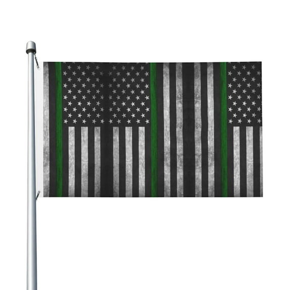 Thin Green Line Flag Flag Double Sided Printed 3x5 Ft Flag Banner Suitable For Yard Outdoor Party Decorative