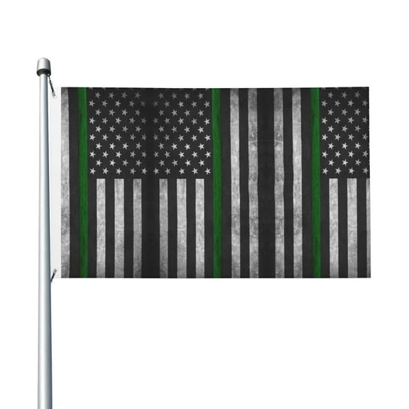 Thin Green Line Flag Flag Double Sided Printed 3x5 Ft Flag Banner Suitable For Yard Outdoor Party Decorative