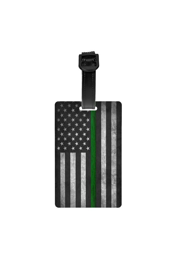 Thin Green Line Flag Luggage Tag Name Id Card Suitcase Labels Identifiers Pvc Baggage Tags