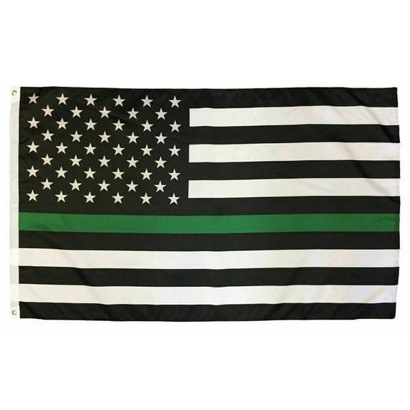 Thin Green Line Flag USA Army Military Law Sheriff Deputy 3x5 Feet Banner Flag
