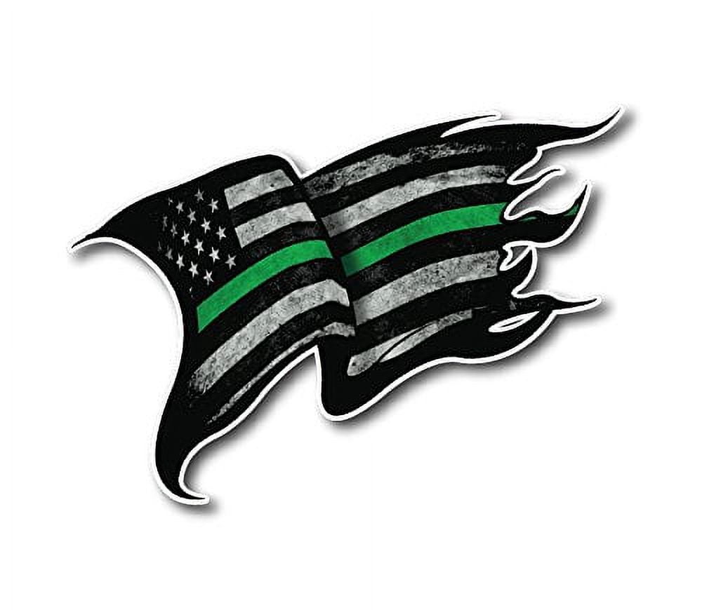 Thin Green Line Tattered 4 Pack I Support The Military Decal Sticker ...