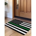 thumbnail image 1 of Thin Green White Line Door Mat&nbsp;Indoor Outdoor Entrance, Non Slip Rug for Kitchen Bathroom Entryway Rug, American Flag Star Washable Doormat Floor Mat for Office Home Decor 20x31.5 Inch, 1 of 8