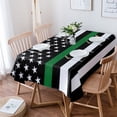 thumbnail image 1 of Thin Green White Line Tablecloth Rectangle Table Cloth 60x102 , Waterproof Tablecloth Outdoor Table Cloth, American Flag Star Washable Table Cover for Kitchen Dining Party, 1 of 8