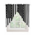 thumbnail image 1 of Thin Grey White Line Swag Valances for Windows, American Flag Star Rod Pocket Sheer Valances for Large Windows, Swag Toppers Light Filtering for Kitchen Living Room 2 Panels 36''x63'', 1 of 6