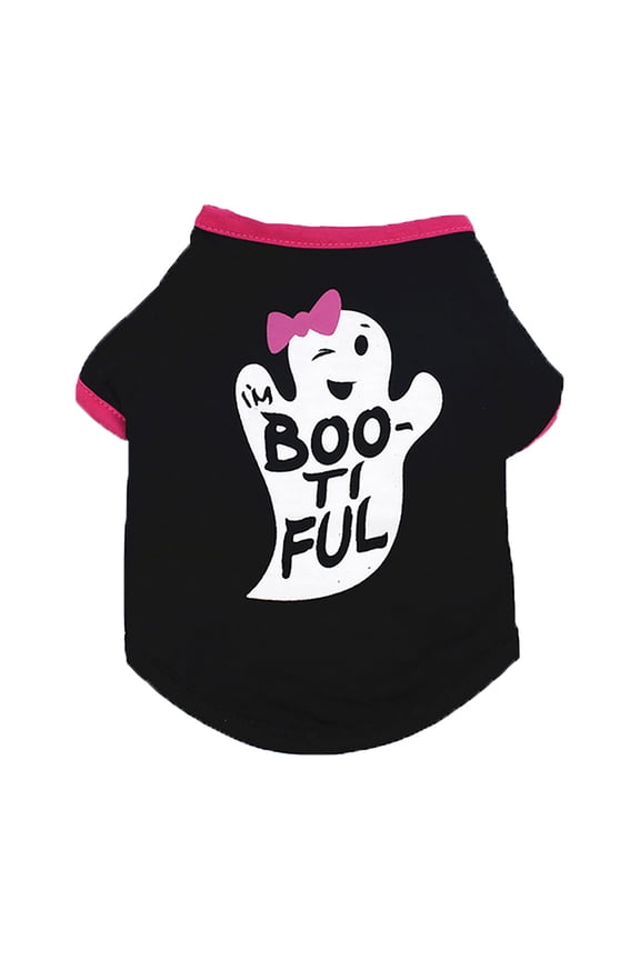 Thin Halloween T-Shirt for Cats and Dogs - Festival for Teddy Breeds with Funny and Lightweight Design - Black