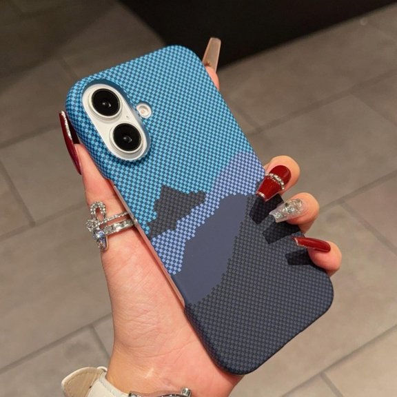 Thin Hard Pc Carbon Fiber Pattern Matte Case for iPhone 15 14 Pro Max 16 Pro Plus 13 12 Shockproof Cover(for iPhone 13 Pro/A2)